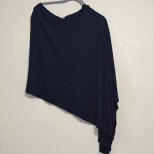 Oui Assymetric Dark Blue Poncho One Size